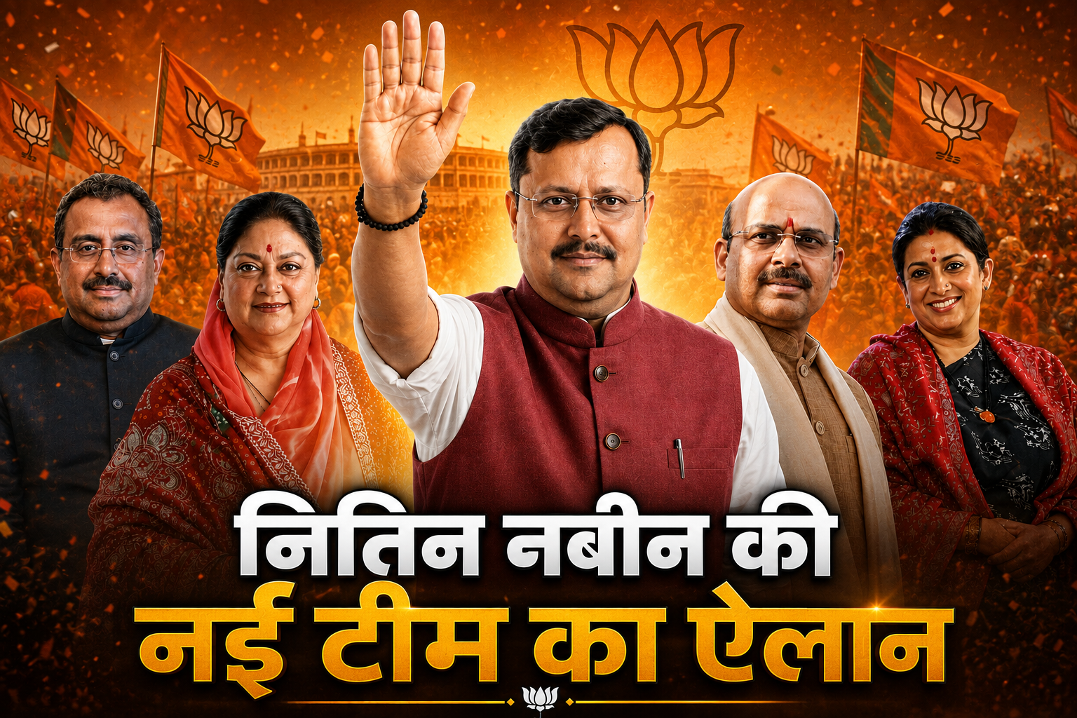 नितिन नबीन की नई टीम का ऐलान, वसुंधरा राजे-राम माधव की वापसी, स्मृति ईरानी को बड़ी जिम्मेदारी