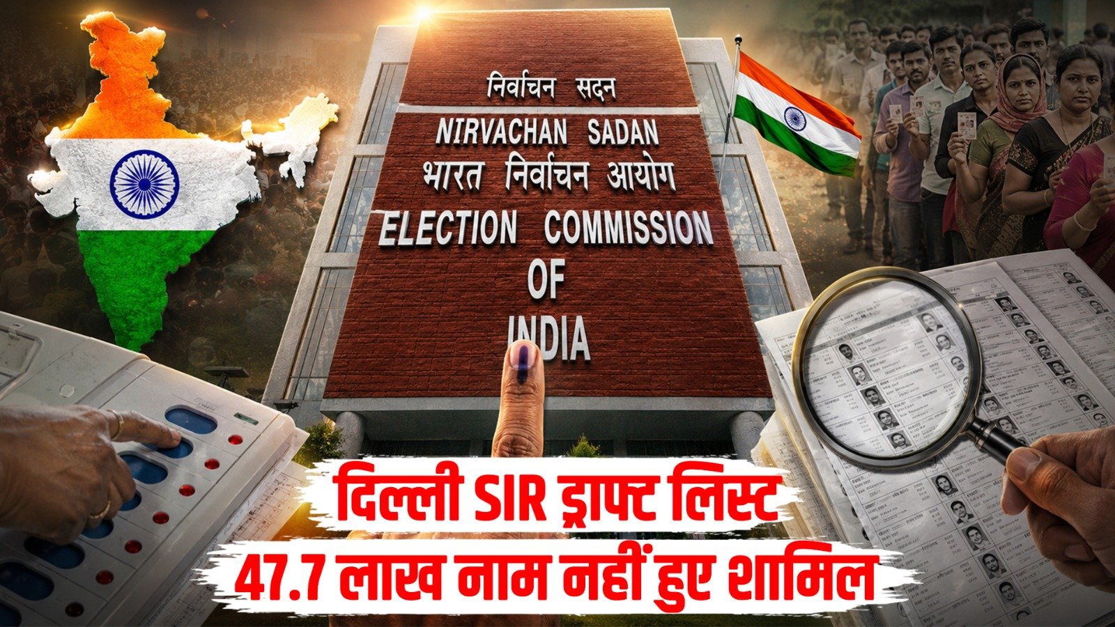 दिल्ली में SIR की ड्राफ्ट वोटर लिस्ट जारी, 47.7 लाख नाम शामिल नहीं, 30 सितंबर तक कर सकेंगे दावा