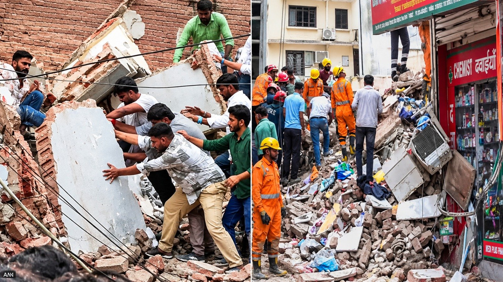 सत्य निकेतन के पास भरभराकर गिरी बिल्डिंग, मलबे में कई लोगों के दबे होने की आशंका, रेस्क्यू ऑपरेशन जारी