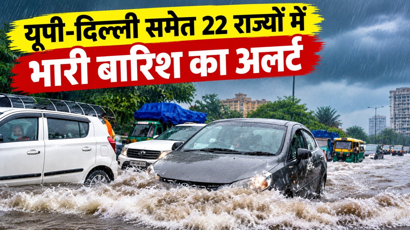 यूपी-दिल्ली समेत 22 राज्यों में भारी बारिश का अलर्ट, 50 KM की रफ्तार से चलेंगी हवाएं, जानें मौसम का हाल