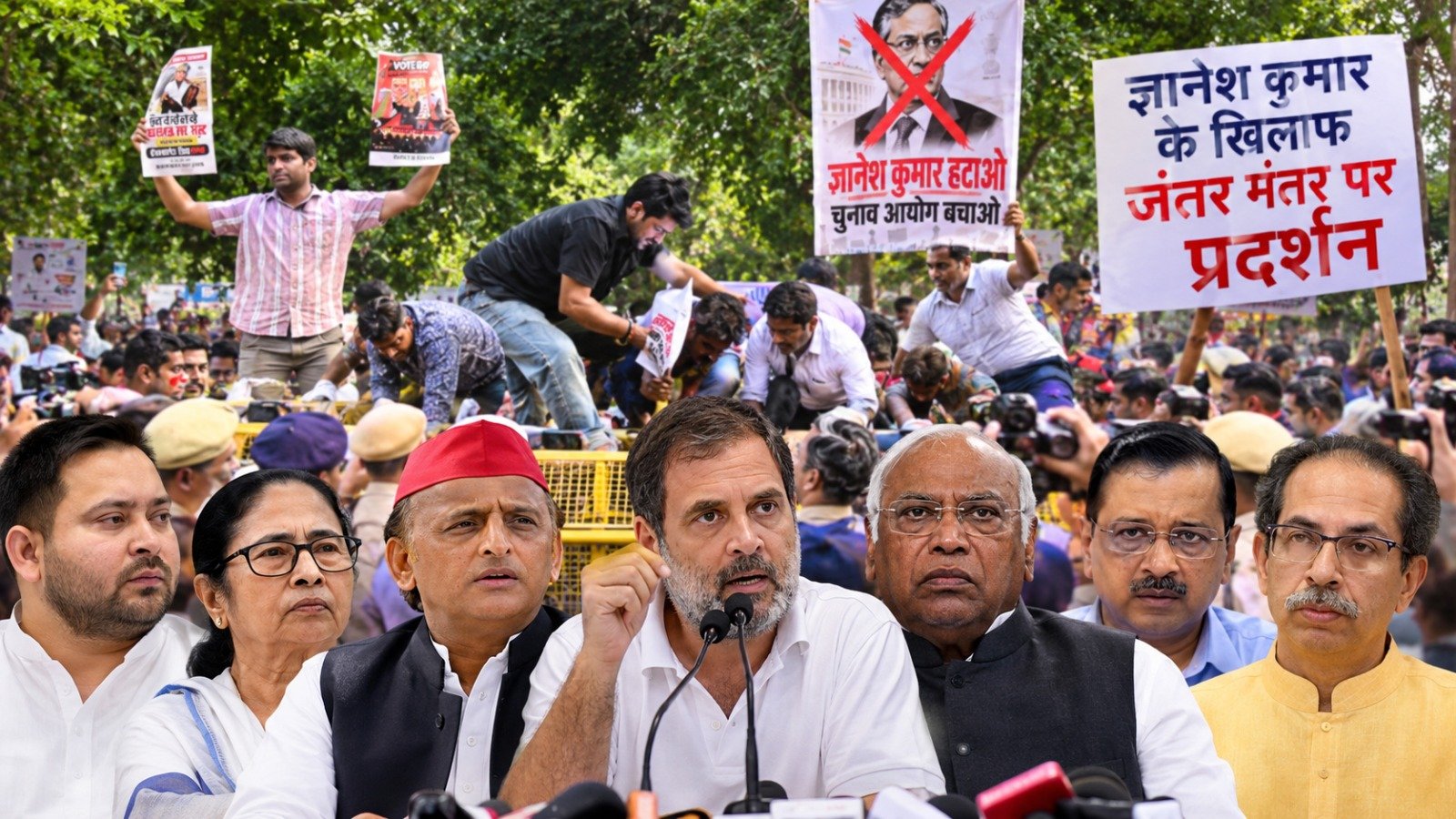 चुनाव आयुक्त के खिलाफ विपक्ष का बड़ा मार्च, 19 दलों के नेता होंगे शामिल, दिल्ली में बढ़ी सुरक्षा