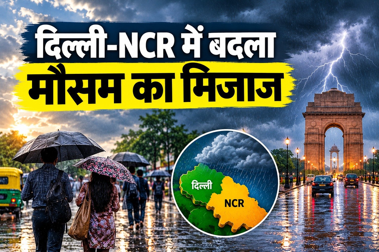 दिल्ली-NCR में बदला मौसम का मिजाज, 16 अक्टूबर को गरज-चमक के साथ बारिश के आसार, यूपी में भी अलर्ट